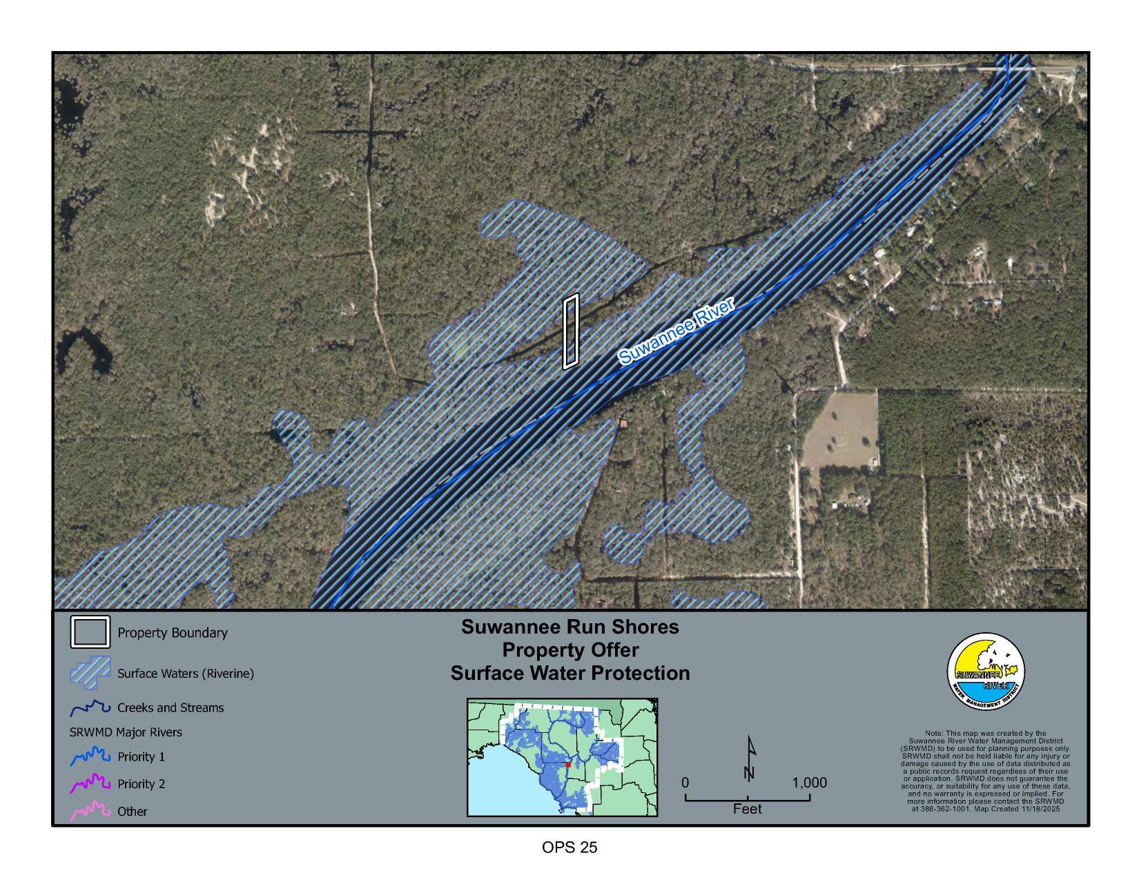 Map: Suwannee Run Shores Surface Water Protection
