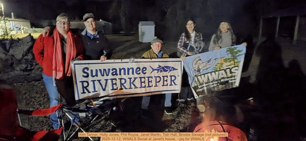 Kim Tanner, Holly Jones, Phil Royce, Janet Martin, Tish Hall, Brooke Savage (not pictured), 2025-12-12, WWALS Social at Janet's house, --jsq for WWALS