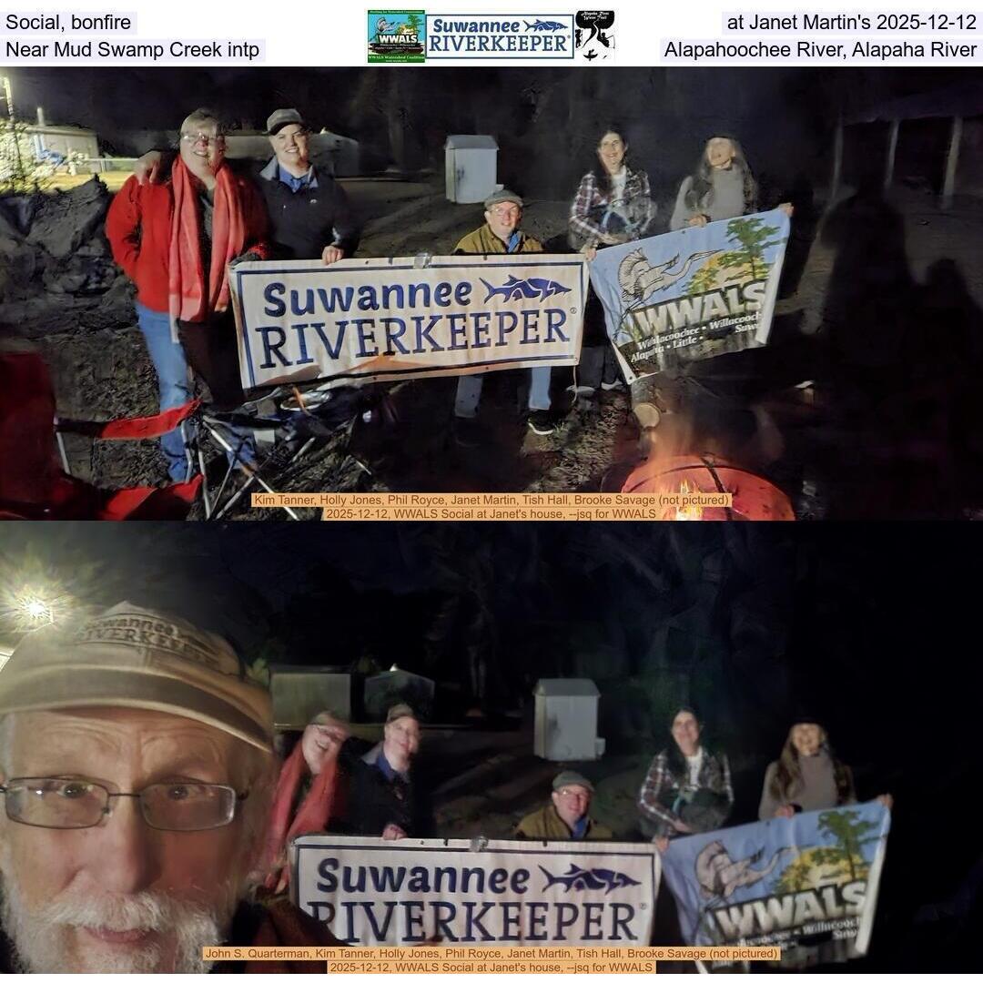 Social, bonfire, at Janet Martin's 2025-12-12, Near Mud Swamp Creek intp, Alapahoochee River, Alapaha River