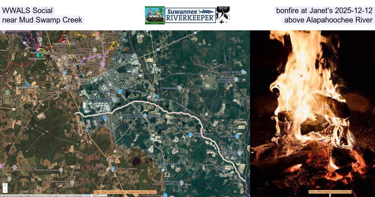 [WWALS Social, bonfire at Janet's, near Mud Swamp Creek, above Alapahoochee River]