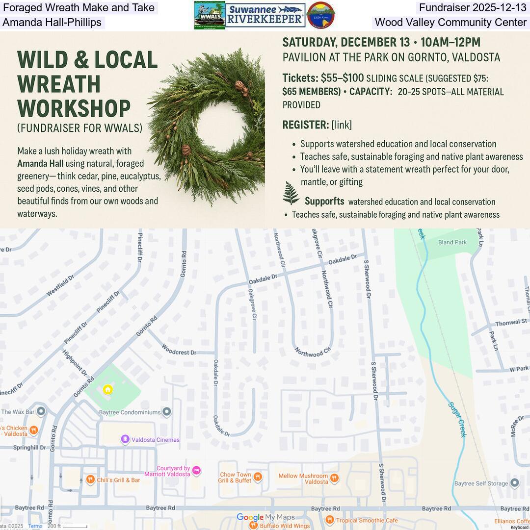 Foraged Wreath Make and Take, Fundraiser 2025-12-13, Amanda Hall-Phillips, Wood Valley Community Center