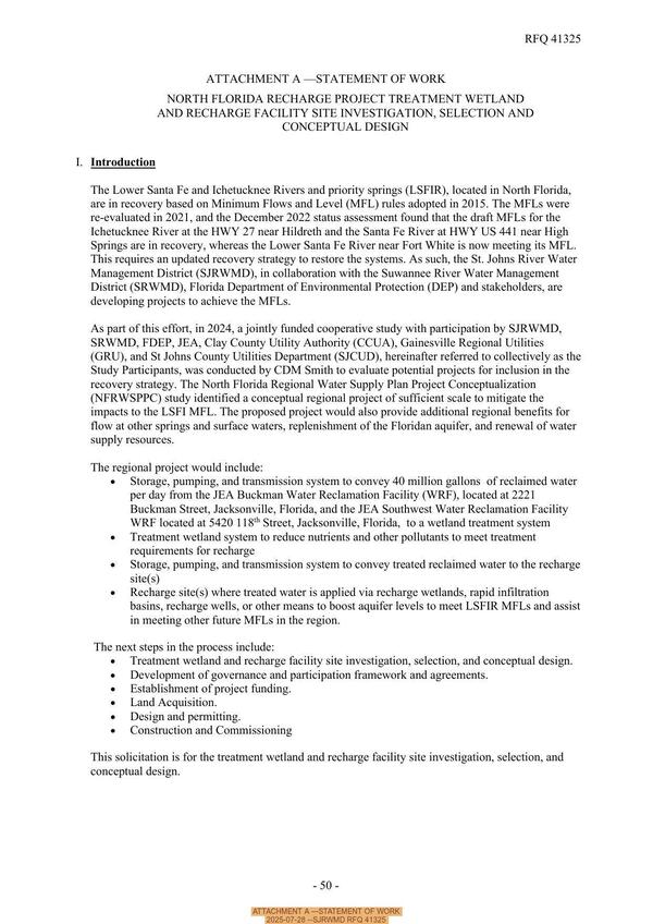 [ATTACHMENT A —STATEMENT OF WORK, 2025-07-28 --SJRWMD RFQ 41325]