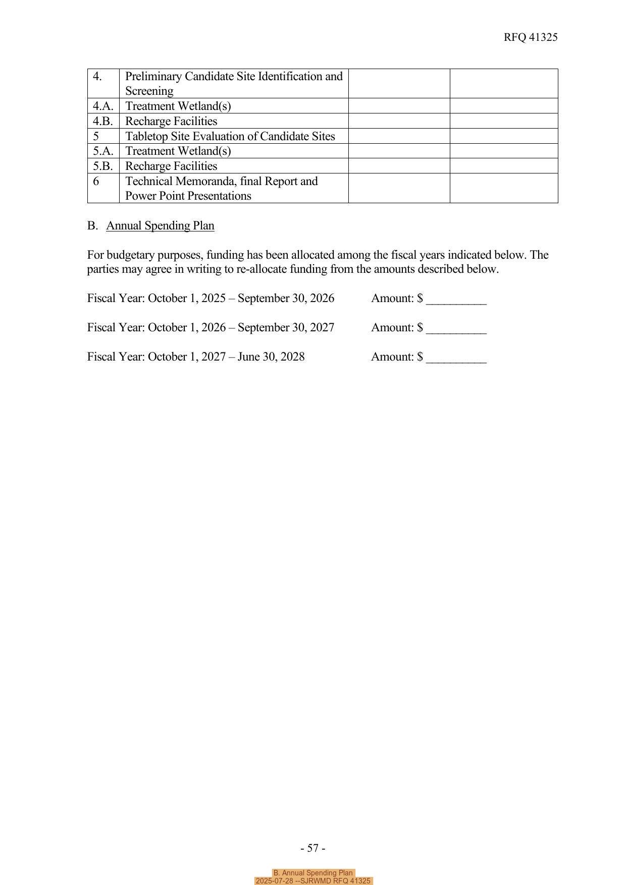 B. Annual Spending Plan, 2025-07-28 --SJRWMD RFQ 41325