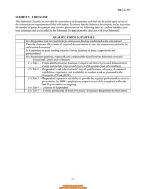 [SUBMITTAL CHECKLIST, 2025-07-28 --SJRWMD RFQ 41325]