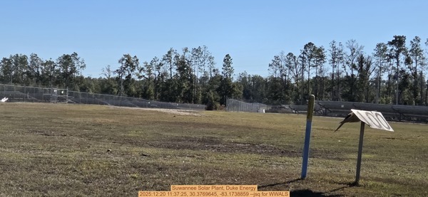 [Suwannee Solar Plant, Duke Energy, 2025:12:20 11:37:25, 30.3769645, -83.1738859 --jsq for WWALS]