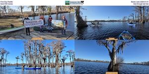 [First Day Paddle, Banks Lake 2026-01-01, Sand Hill Cranes, See-through bat tree]