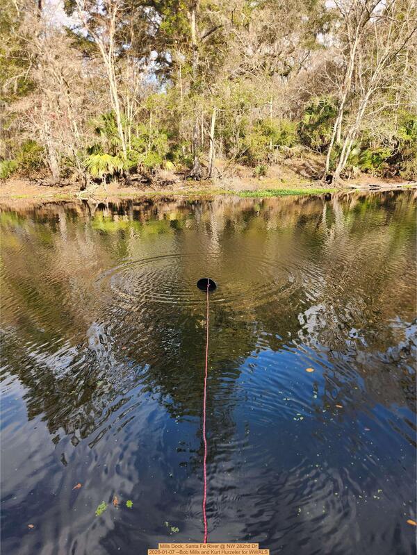 [Mills Dock, Santa Fe River @ NW 282nd Dr 2026-01-07 --Bob Mills and Kurt Hurzeler for WWALS]