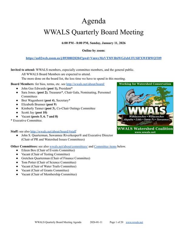 [Board, Staff, and Committees]