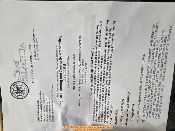 [1.B) PSE22-0002, Tara April Special Exception Permit, 2026-01-13 --jsq for WWALS]