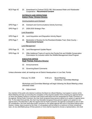 [Outreach, Lands, Executive Office, 2026-01-13 --SRWMD Board Agenda]