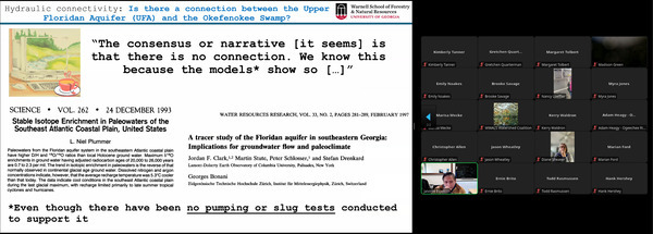[Hydraulic connectivity: Is there a connection between the Upper Floridan Aquifer (UFA) and the Okefenokee Swamp? 2026-01-15 --jsq for WWALS]