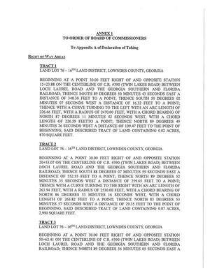 [ANNEX 1 TO ORDER OF BOARD OF COMMISSIONERS: RIGHT OF Way AREAS]