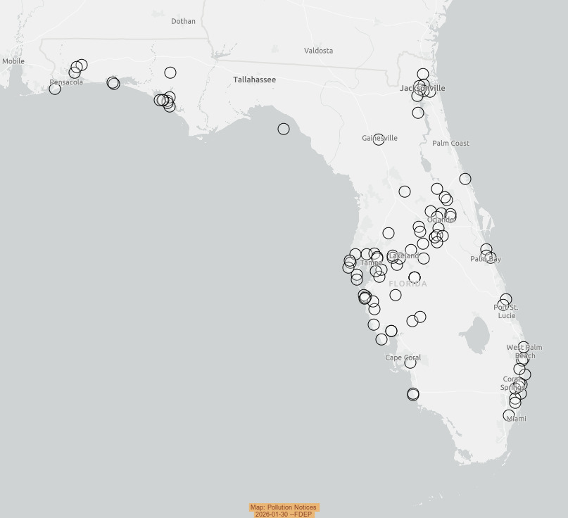 Map: Pollution Notices, 2026-01-30 --FDEP