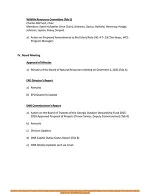 [a) Action on the Board of Trustees of the Georgia Outdoor Stewardship Fund 2025-2026 Approved Proposal of Projects (Trevor Santos, Deputy Commissioner) (Tab B). 2026-01-30 --GA-DNR Board Agenda]