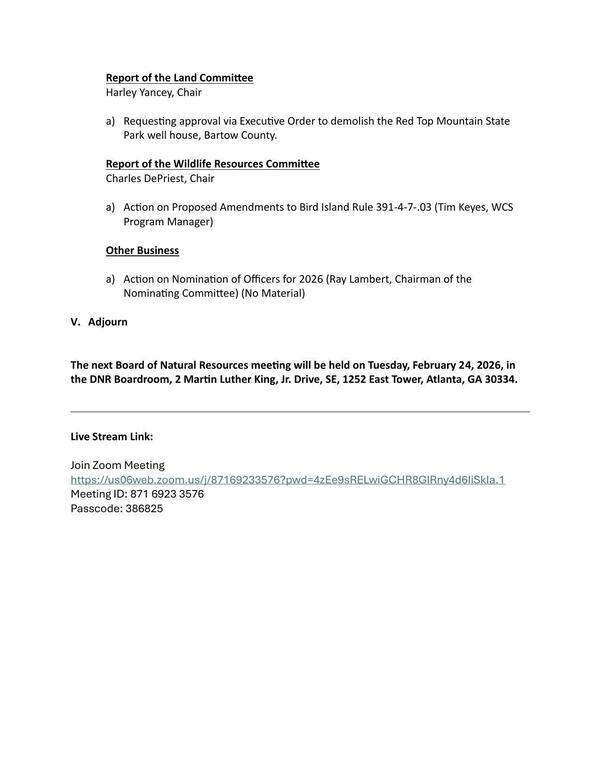 [a) Requesting approval via Executive Order to demolish the Red Top Mountain State Park well house, Bartow County.]