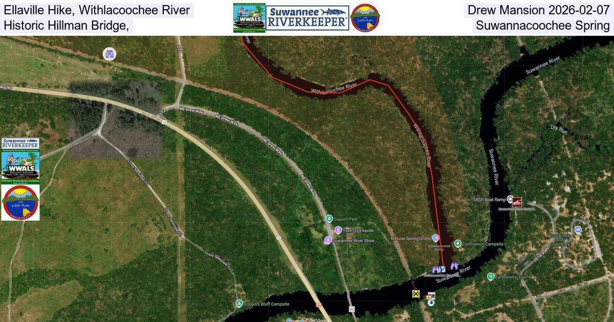 [Ellaville Hike, Withlacoochee River, Drew Mansion 2026-02-07, Historic Hillman Bridge, Suwannacoochee Spring]