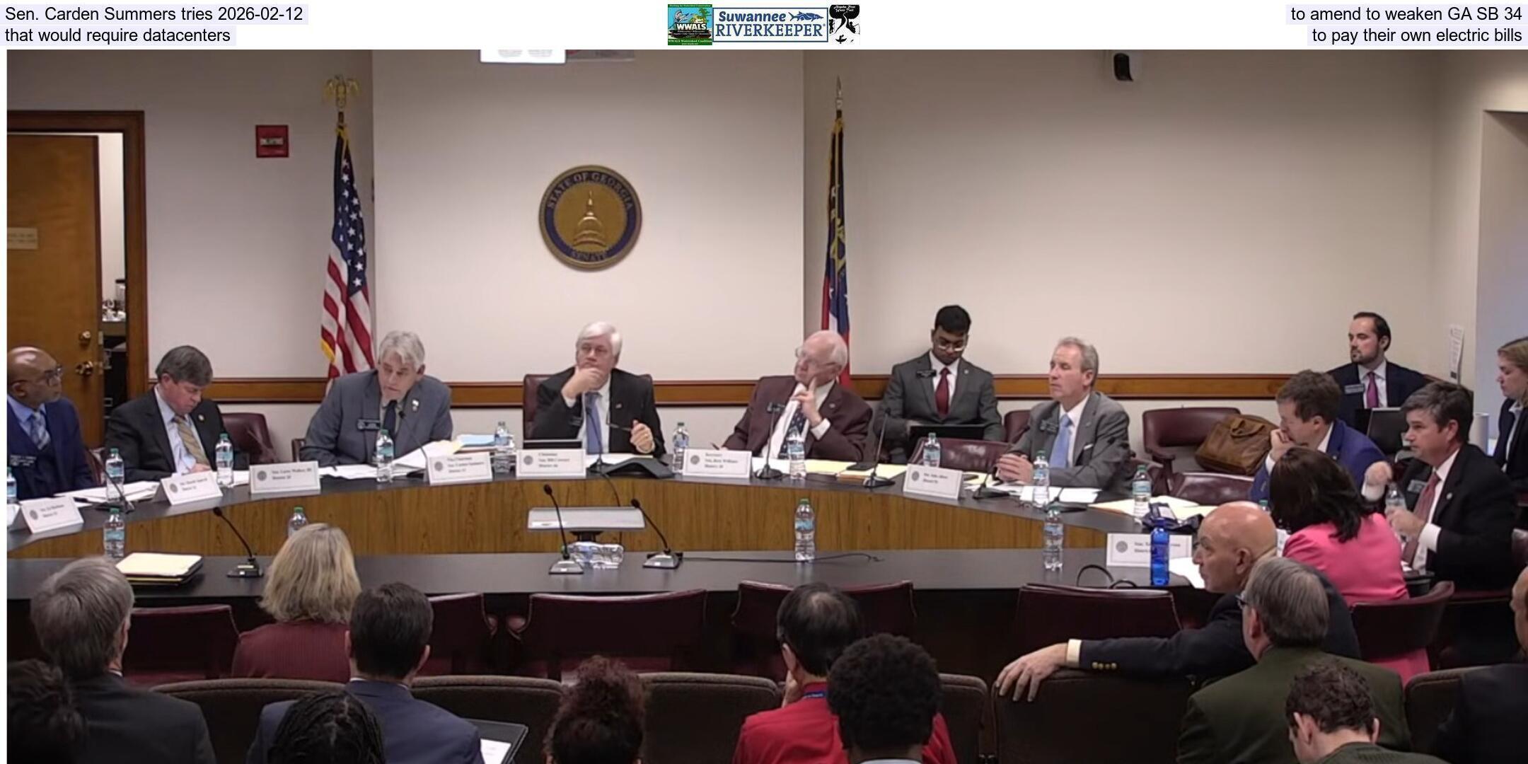 Sen. Carden Summers tries 2026-02-12, to amend to weaken GA SB 34, that would require datacenters to pay their own electric bills