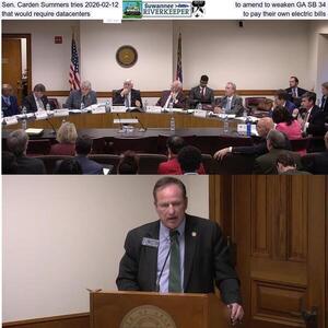 [Sen. Carden Summers tries 2026-02-12, to amend to weaken GA SB 34, that would require datacenters to pay their own electric bills]