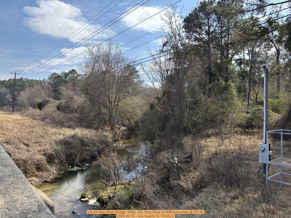 [US 82 New River Bridge, Tifton, GA, New River of Withlacoochee @ US 82 2026-02-03 --Isis Swartz for WWALS]