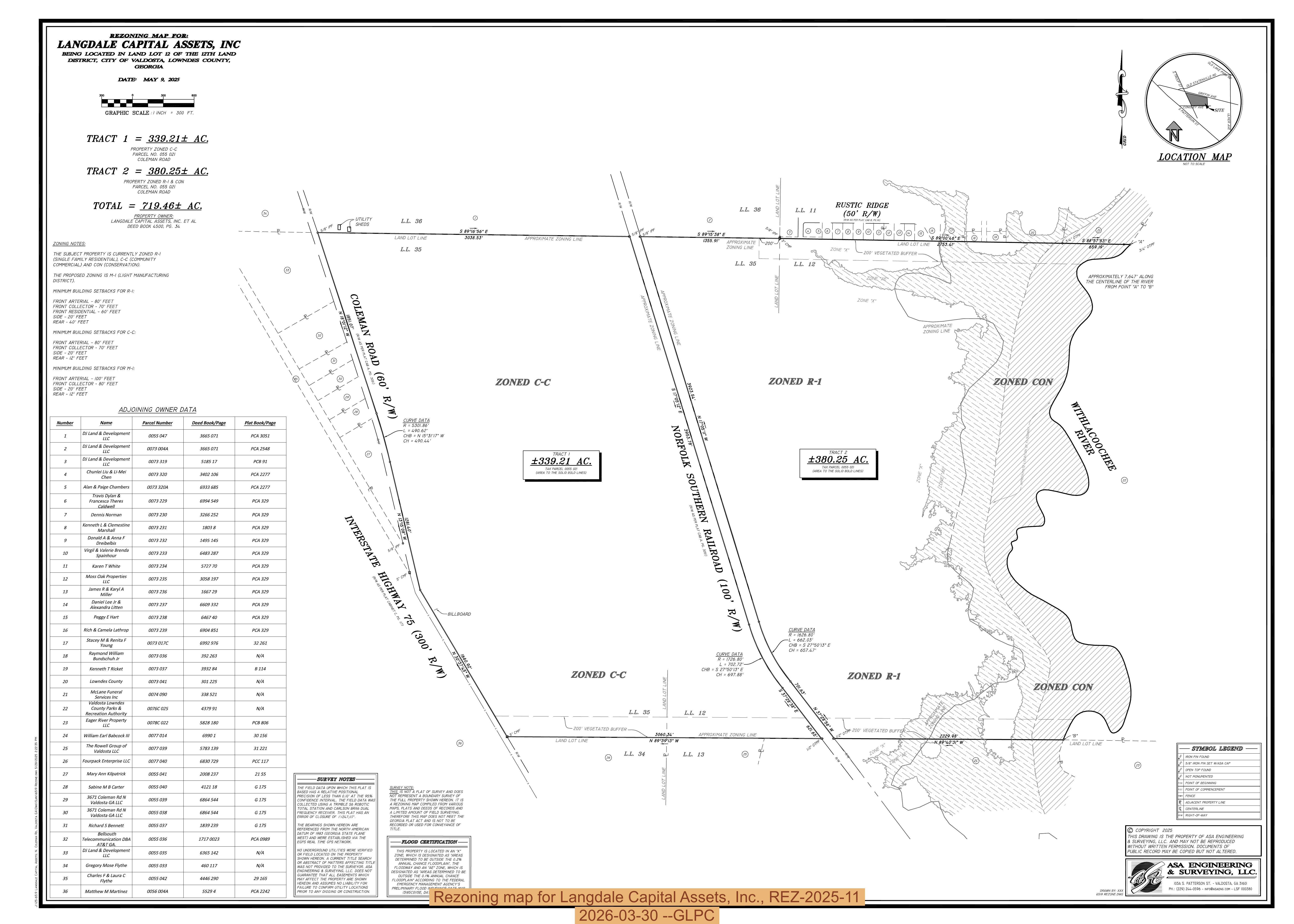 Rezoning map for Langdale Capital Assets, Inc., REZ-2025-11, 2026-03-30 --GLPC