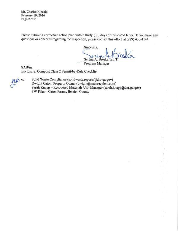 [Please submit a corrective action plan within thirty (30) days of this dated letter.]