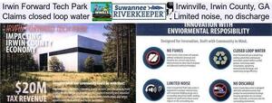 [Irwin Forward Tech Park, Irwinville, Irwin County, GA, Claims closed loop water, Limited noise, no discharge]