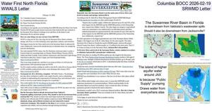 [Water First North Florida, Columbia BOCC 2026-02-19, WWALS Letter, SRWMD Letter]
