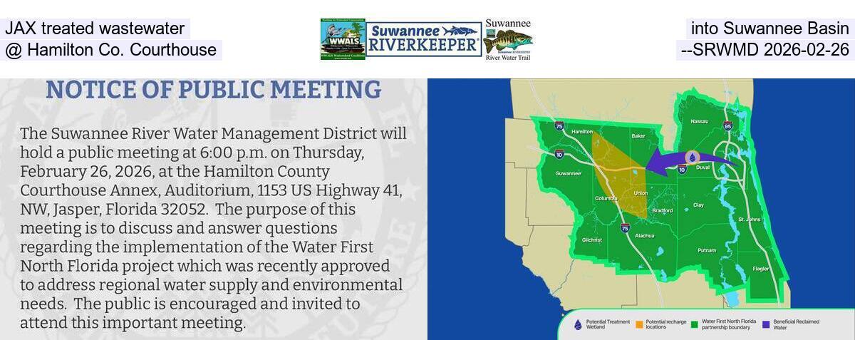 [JAX treated wastewater into Suwannee Basin, @ Hamilton Co. Courthouse --SRWMD 2026-02-26]