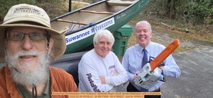 [Suwannee Riverkeeper, Phil Hubbard, Valdosta Mayor Scott James Matheson with a chainsaw, 2026:02:28 09:09:41, 30.8617458, -83.3188937 --jsq for WWALS]