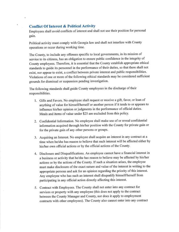 Conflict Of Interest & Political Activity