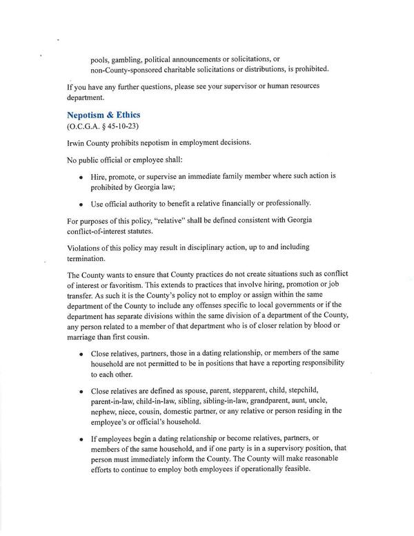 Nepotism & Ethics (O.C.G.A. § 45-10-23)