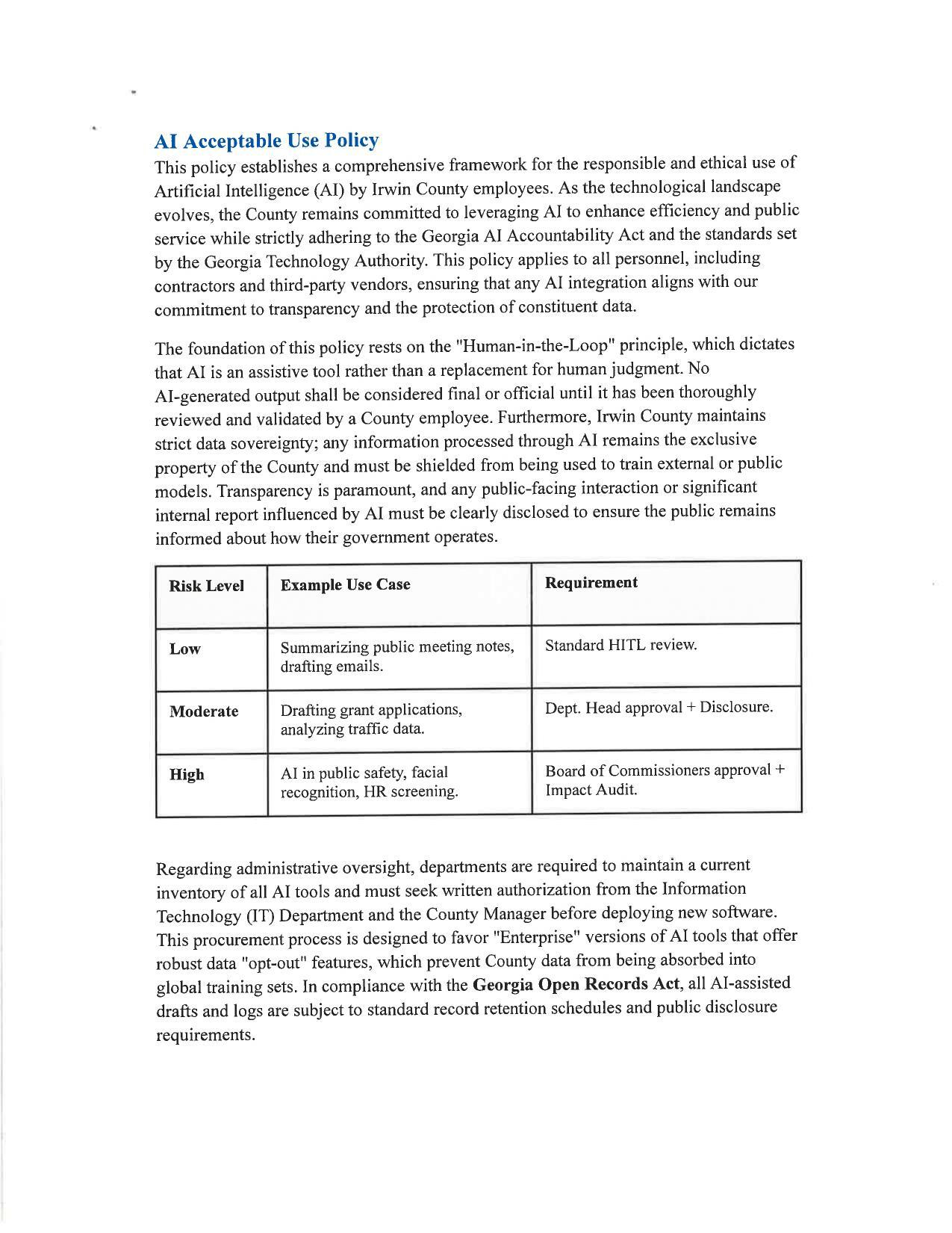 AI Acceptable Use Policy