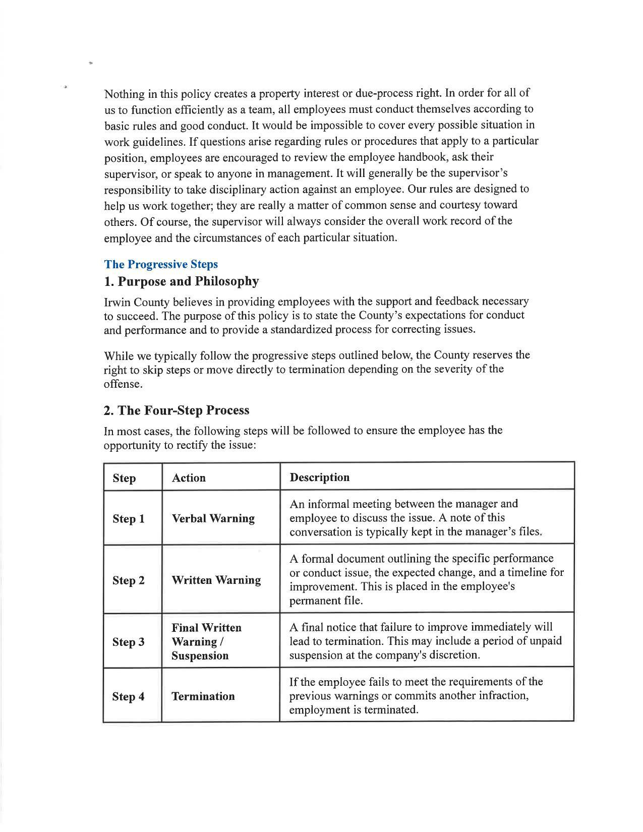 A final notice that failure to improve immediately will