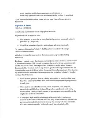 [Nepotism & Ethics (O.C.G.A. § 45-10-23)]