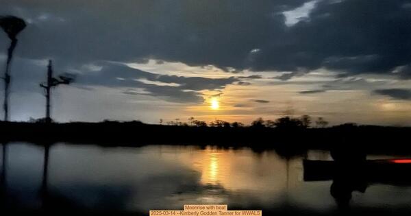 [Moonrise with boat, 2025-03-14 --Kimberly Godden Tanner for WWALS]