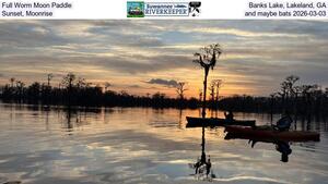 [Full Worm Moon Paddle, Banks Lake, Lakeland, GA, Sunset, Moonrise, and maybe bats 2026-03-03]