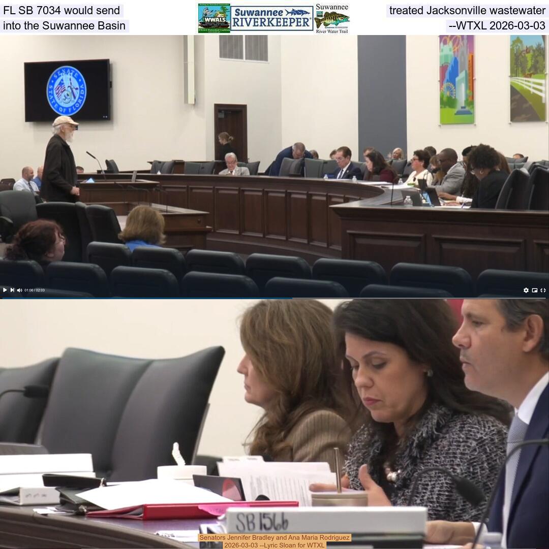 FL SB 7034 would send treated Jacksonville wastewater into the Suwannee Basin --WTXL 2026-03-03