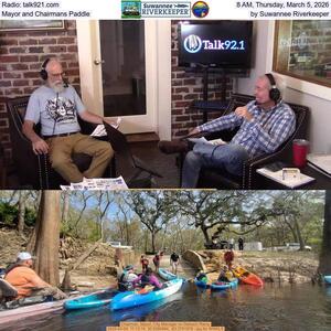 [Radio: talk921.com, 8 AM, Thursday, March 5, 2026, Mayor and Chairmans Paddle by Suwannee Riverkeeper]