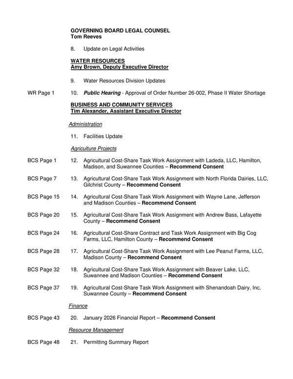 [Water Resources Division Updates, Public Hearing on Phase II Water Shortage]