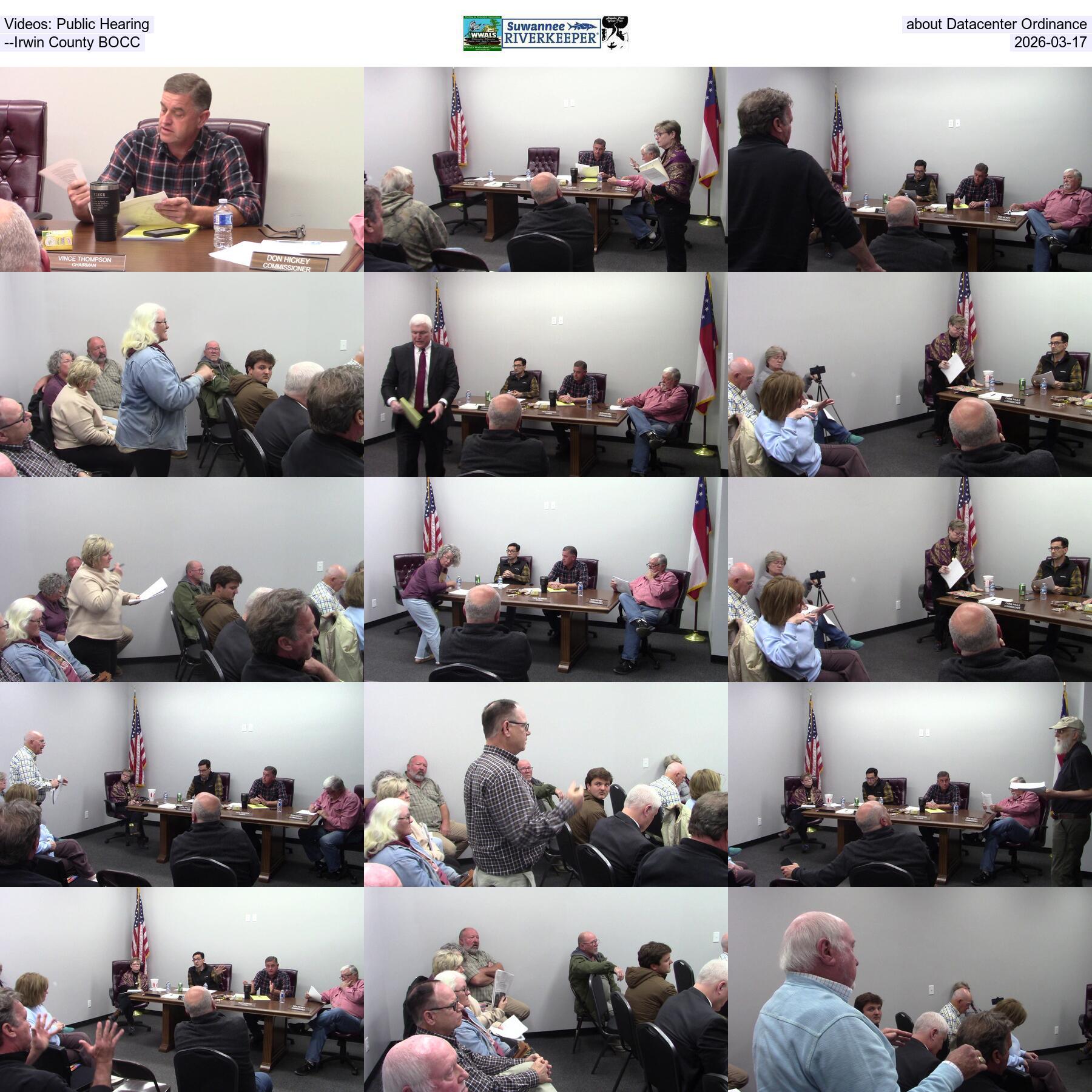 [Videos: Public Hearing about Datacenter Ordinance --Irwin County BOCC, 2026-03-17]