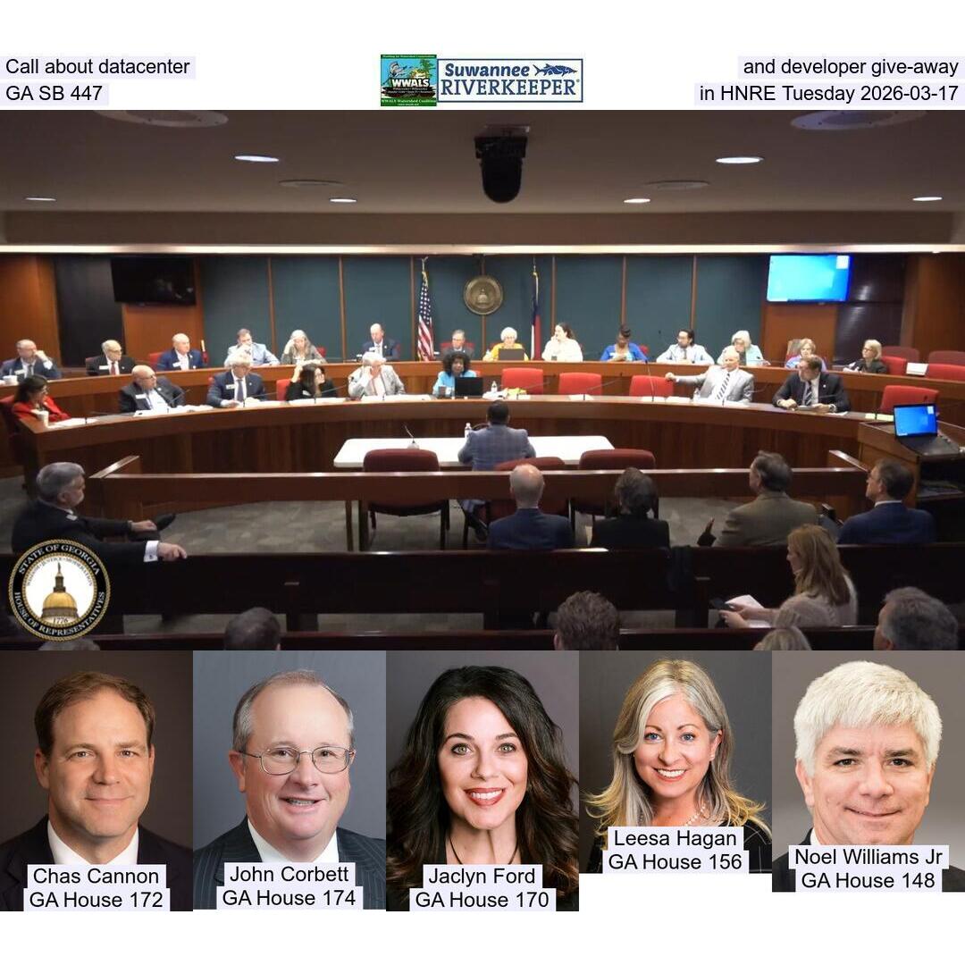 Call about datacenter and developer give-away, GA SB 447, in HNRE Tuesday 2026-03-17