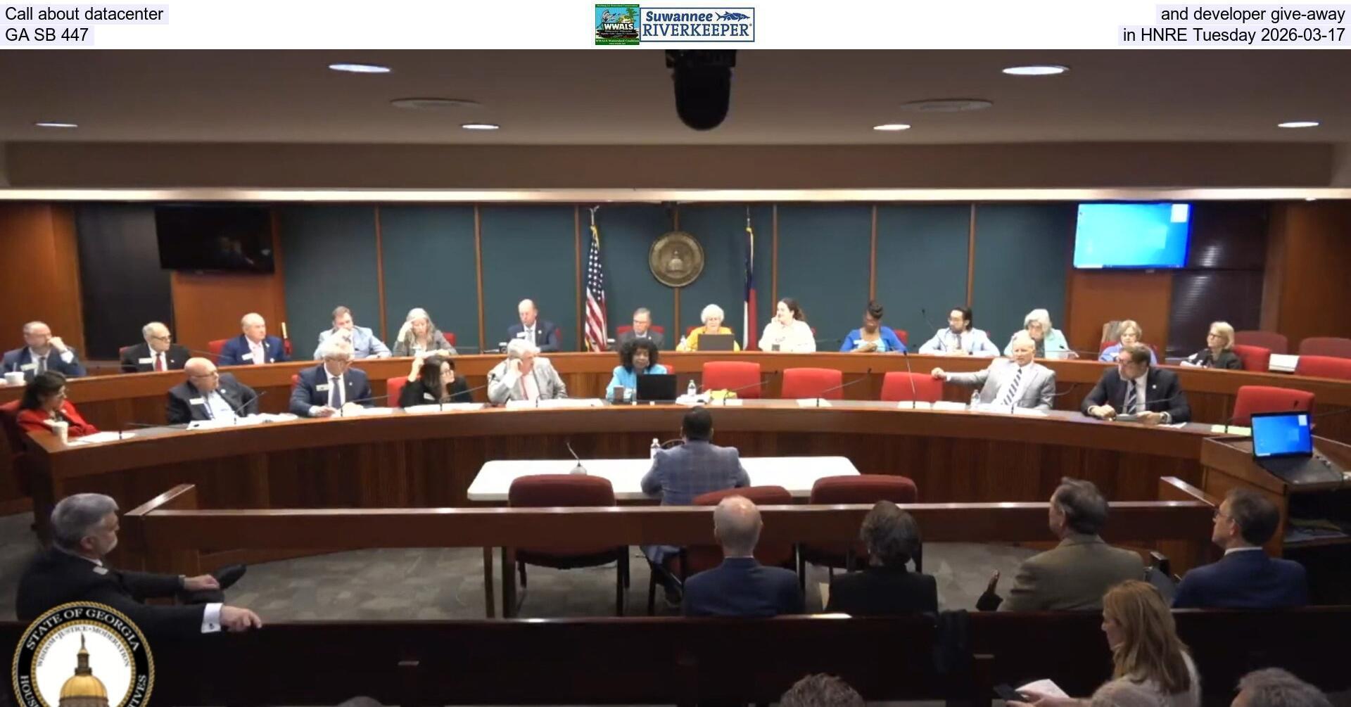 Call about datacenter and developer give-away, GA SB 447, in HNRE Tuesday 2026-03-17