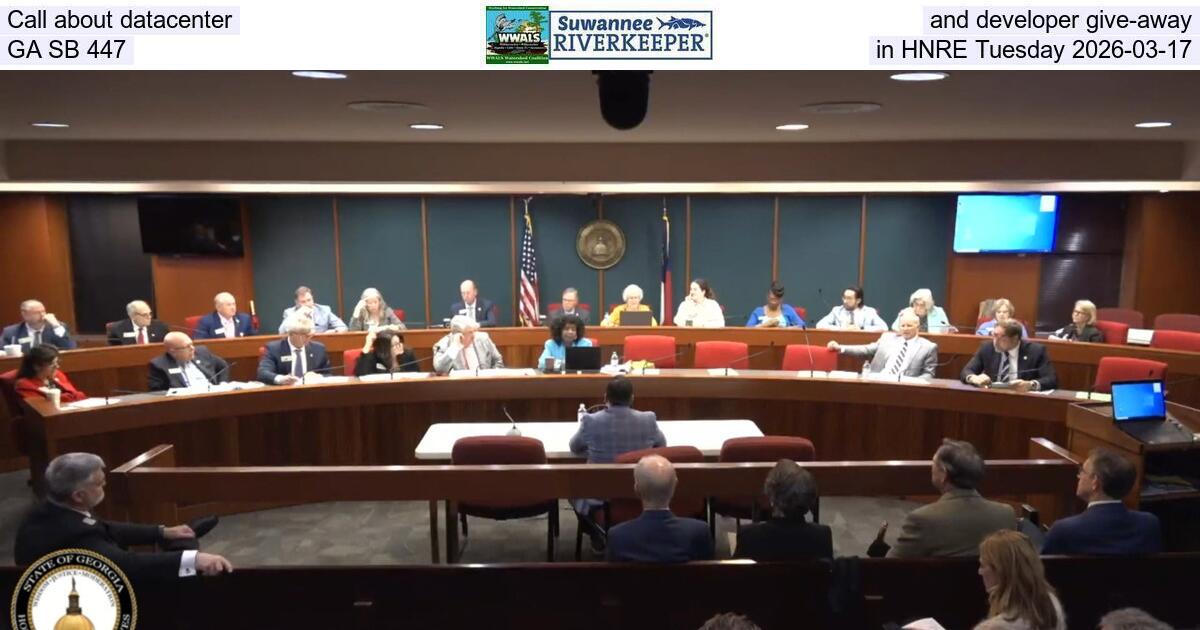 [Call about datacenter and developer give-away, GA SB 447, in HNRE Tuesday 2026-03-17]