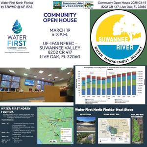[Water First North Florida Community Open House 2026-03-19, by SRWMD @ UF-IFAS, 8202 CR 417, Live Oak, FL 32060]