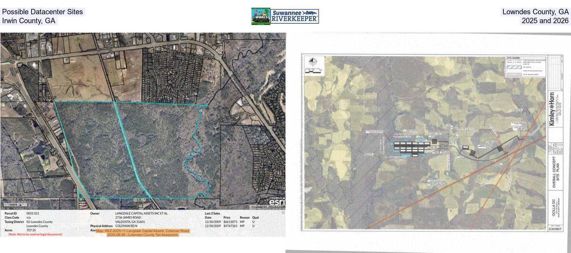 Possible Datacenter Sites, Lowndes County, GA, Irwin County, GA, 2025 and 2026