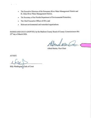 [PASSED AND DULY ADOPTED, by the Madison County Board of County Commissioners this 25th day of March 2026.]