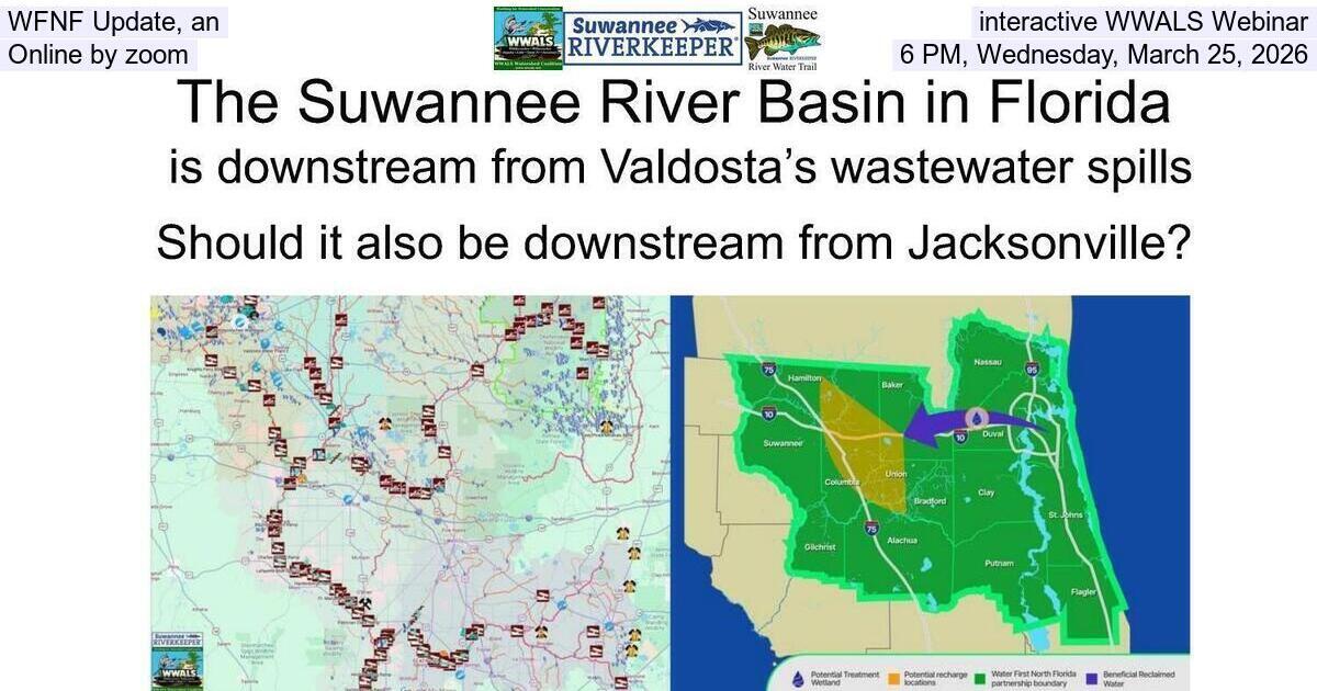 [WFNF Update, an interactive WWALS Webinar, Online by zoom, 6 PM, Wednesday, March 25, 2026]