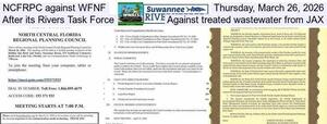 [NCFRPC against WFNF, Thursday, March 26, 2026, After its Task Force, Against treated wastewater from JAX]
