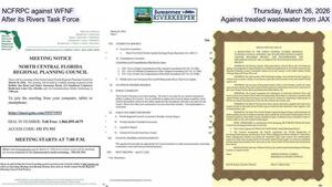 [NCFRPC against WFNF, Thursday, March 26, 2026, After its Task Force, Against treated wastewater from JAX]