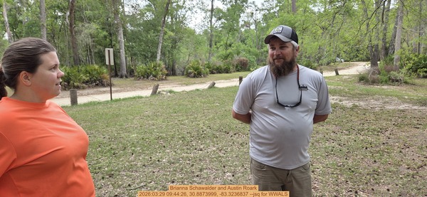 [Brianna Schawalder and Austin Roark, 2026:03:29 09:44:26, 30.8873999, -83.3236837 --jsq for WWALS]